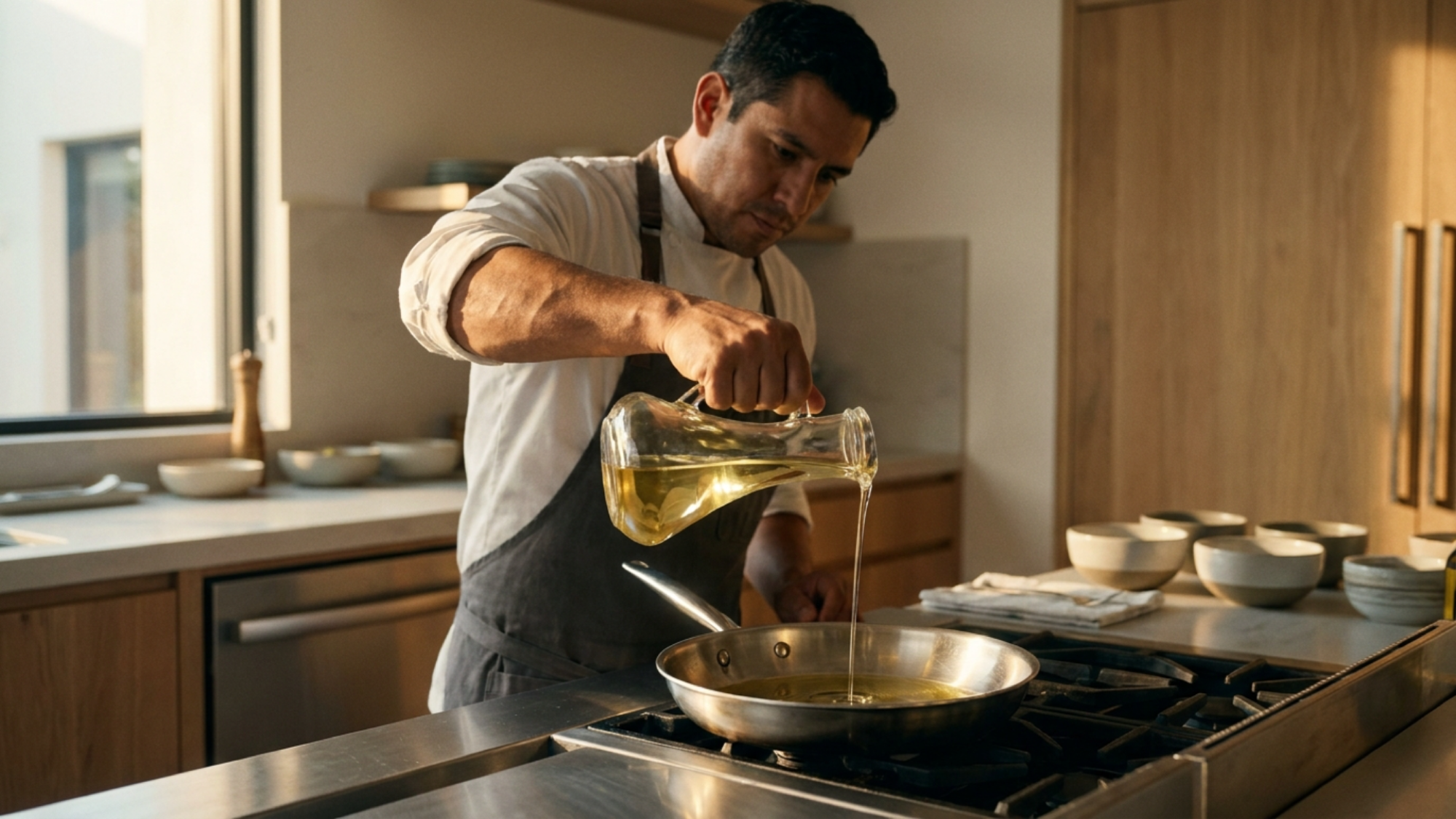 Professional chef cooking with High Oleic Palm Olein